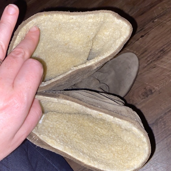 Aldo suede tie up zipper knee high fleece lined boots size 8 cream color taupe - Picture 9 of 10